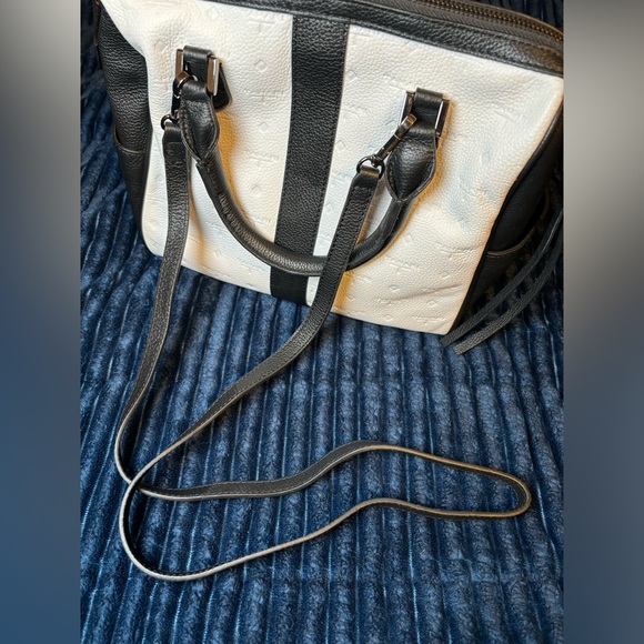 Tahari Logo Leather Satchel - Picture 2 of 3